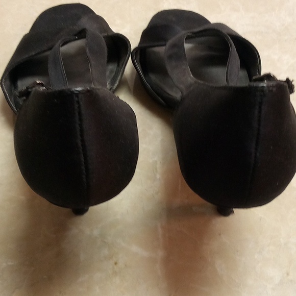 Black Satin Heels - Size 6.5M - Picture 5 of 7